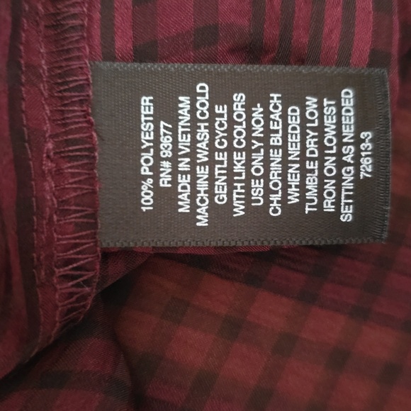 WORTHINGTON BRAND WOMENS BURGUNDY & BLACK SHORT SLEEVES BLOUSE TOP SIZE SMALL - Picture 14 of 14